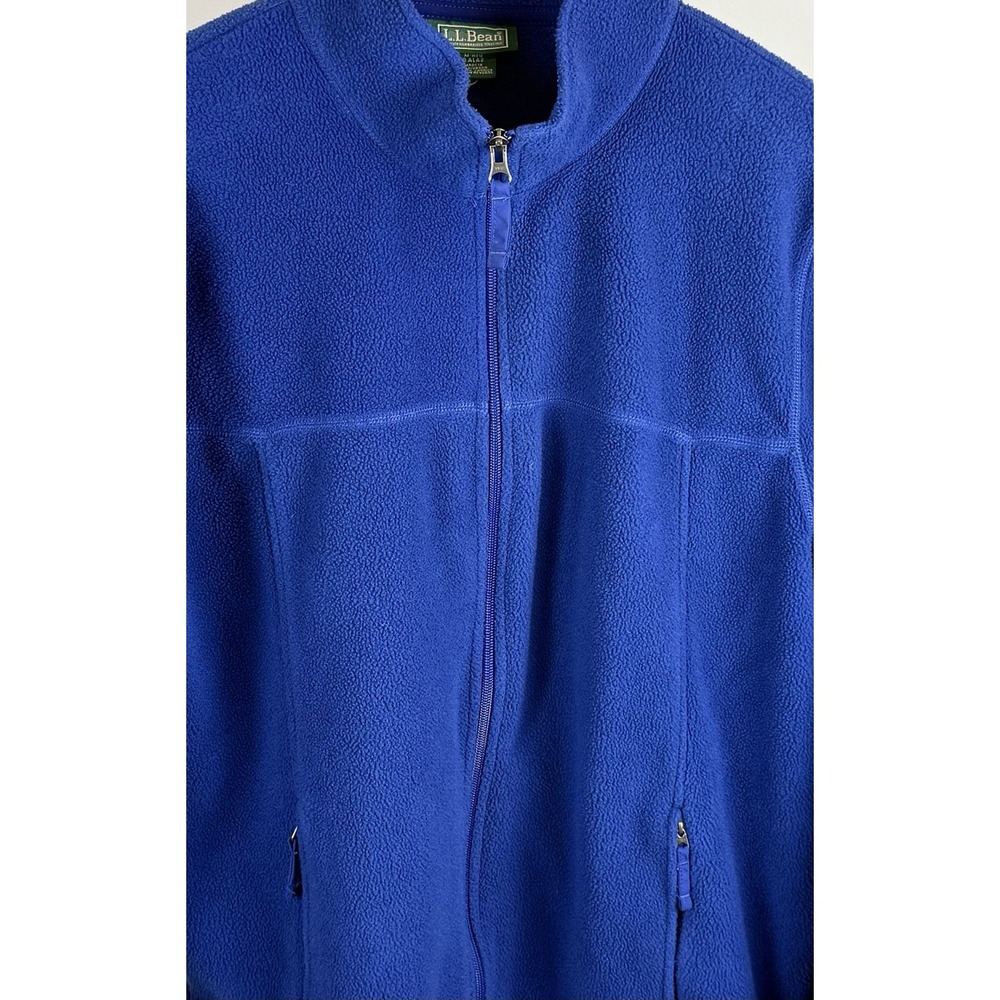 L.L.Bean Fleece Jacket Mens Medium Blue Full Zip Lightweight Outdoor